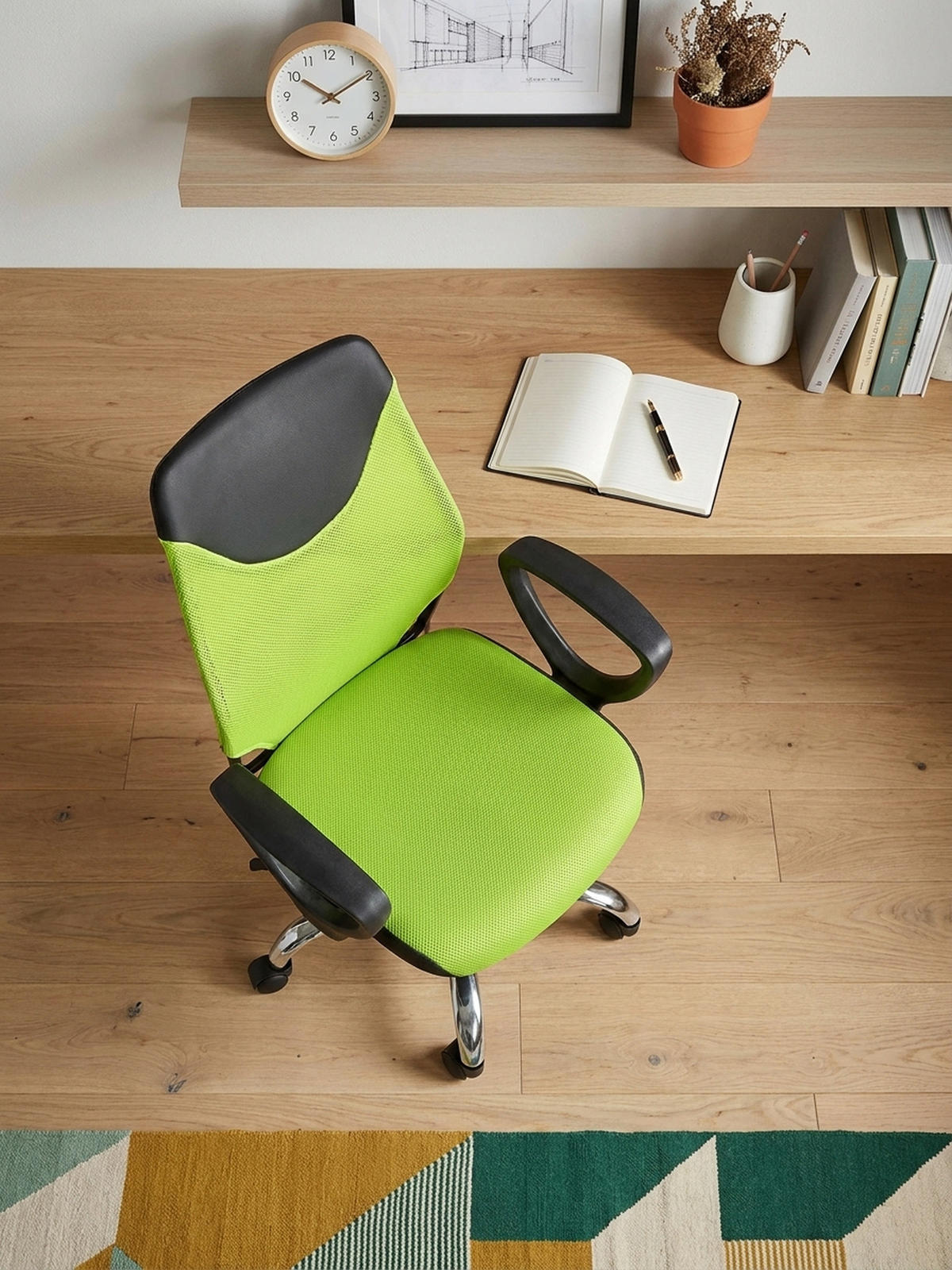 JUGENDDREHSTUHL Nylon Ergonomisch Höhenverstellbar DAVOS, Grün 60x60x101 cm - Silberfarben/Schwarz, Textil/Metall (60/101/60cm) - KADIMA DESIGN