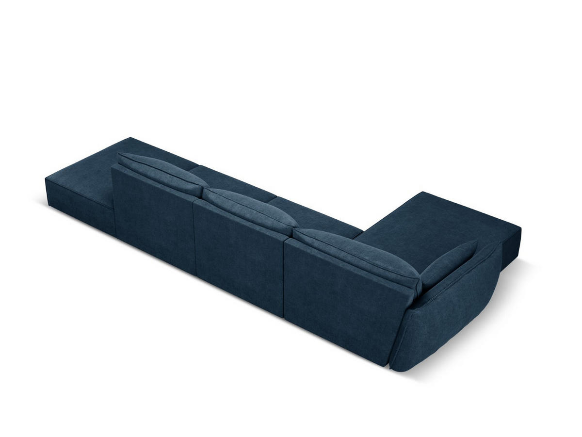 ECKSOFA links Kaelle aus Chenille-Stoff königsblau 5 Sitzplätze - Blau, Textil (171/364cm) - Micadoni