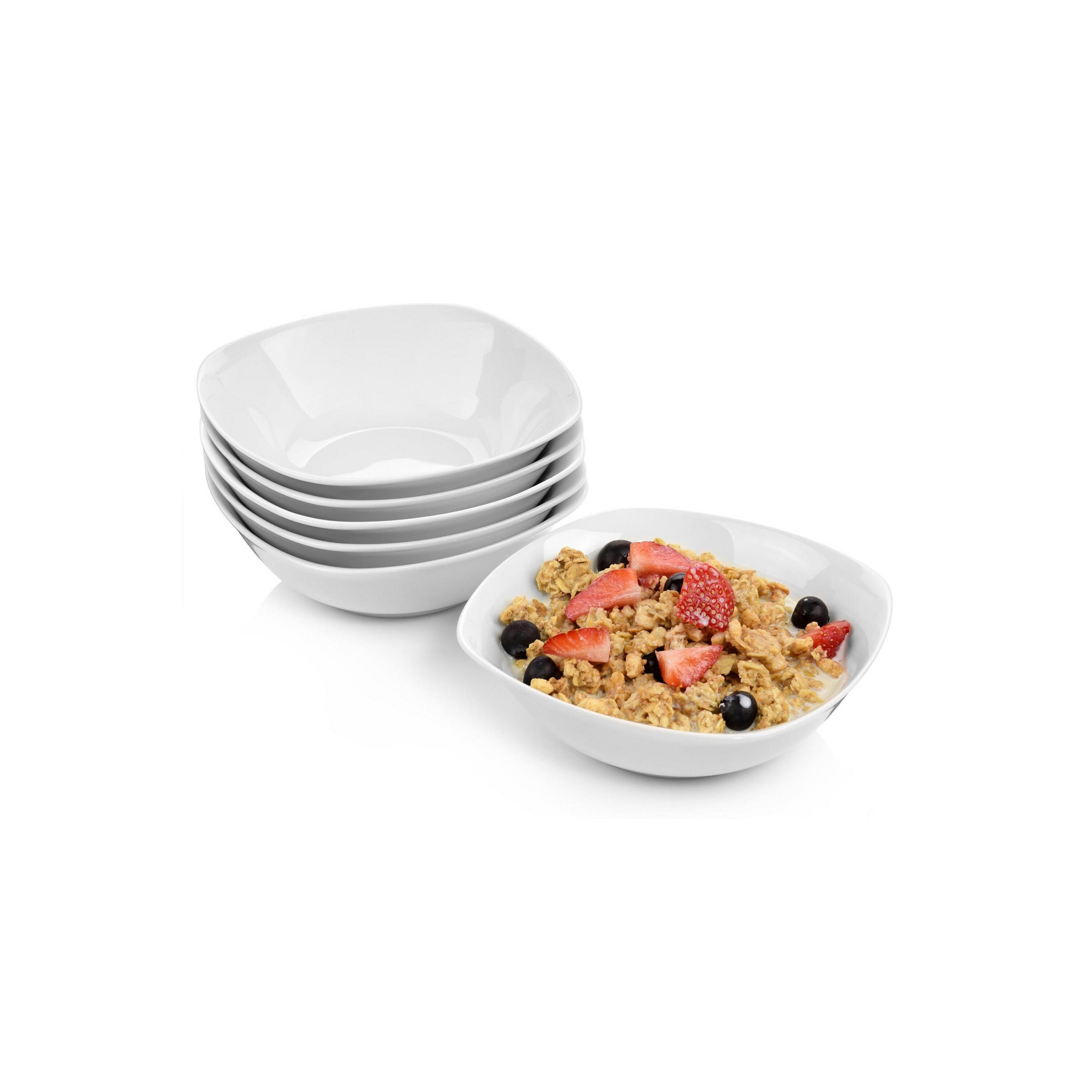 MÜSLISCHALEN SET BILGOLA - 6 teilig aus Porzellan - Weiß, Keramik (15cm) - Sänger