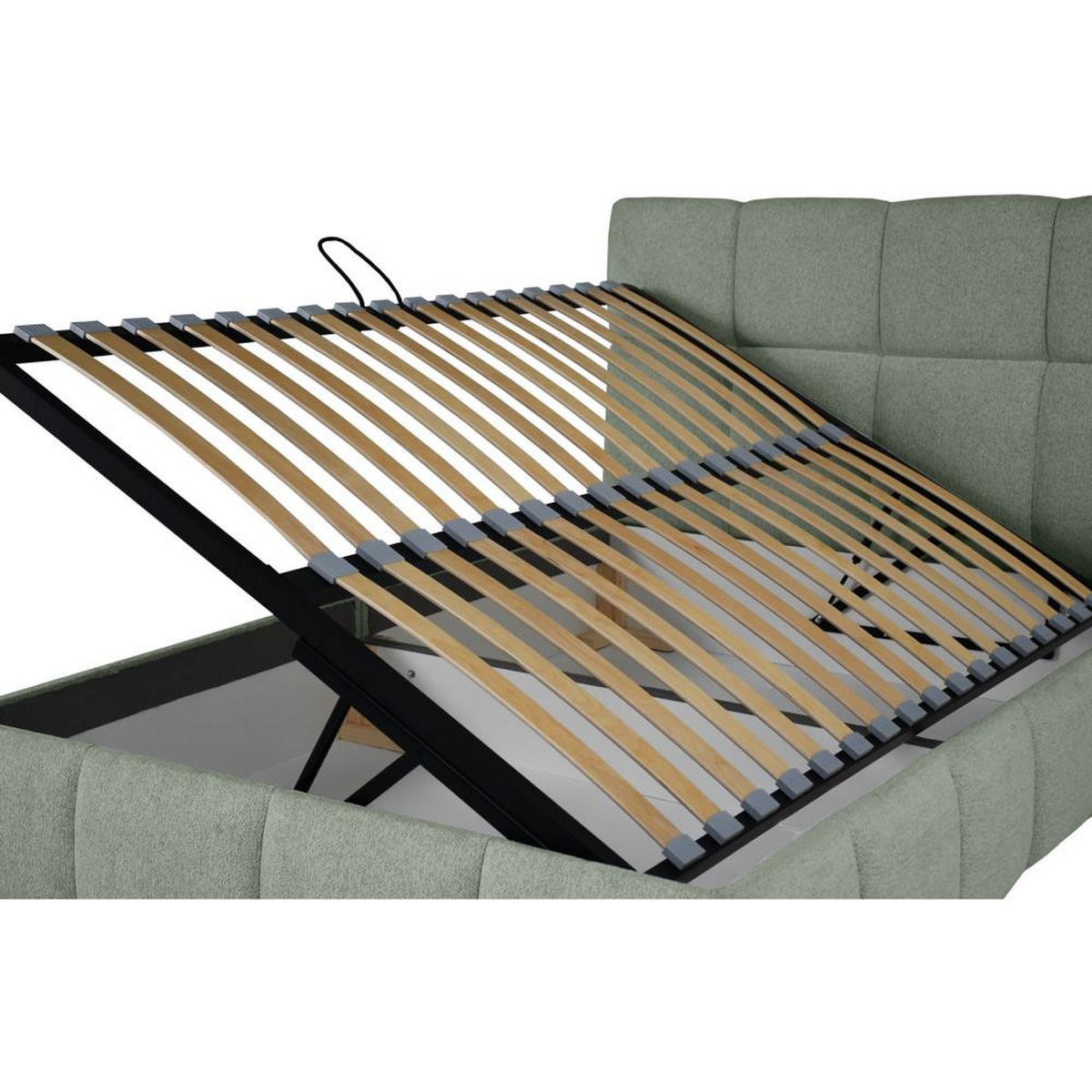 POLSTERBETT Nostro mit Bettkasten 180x200 cm grün - Schwarz/Grün, Textil (180/200cm) - Beautysofa