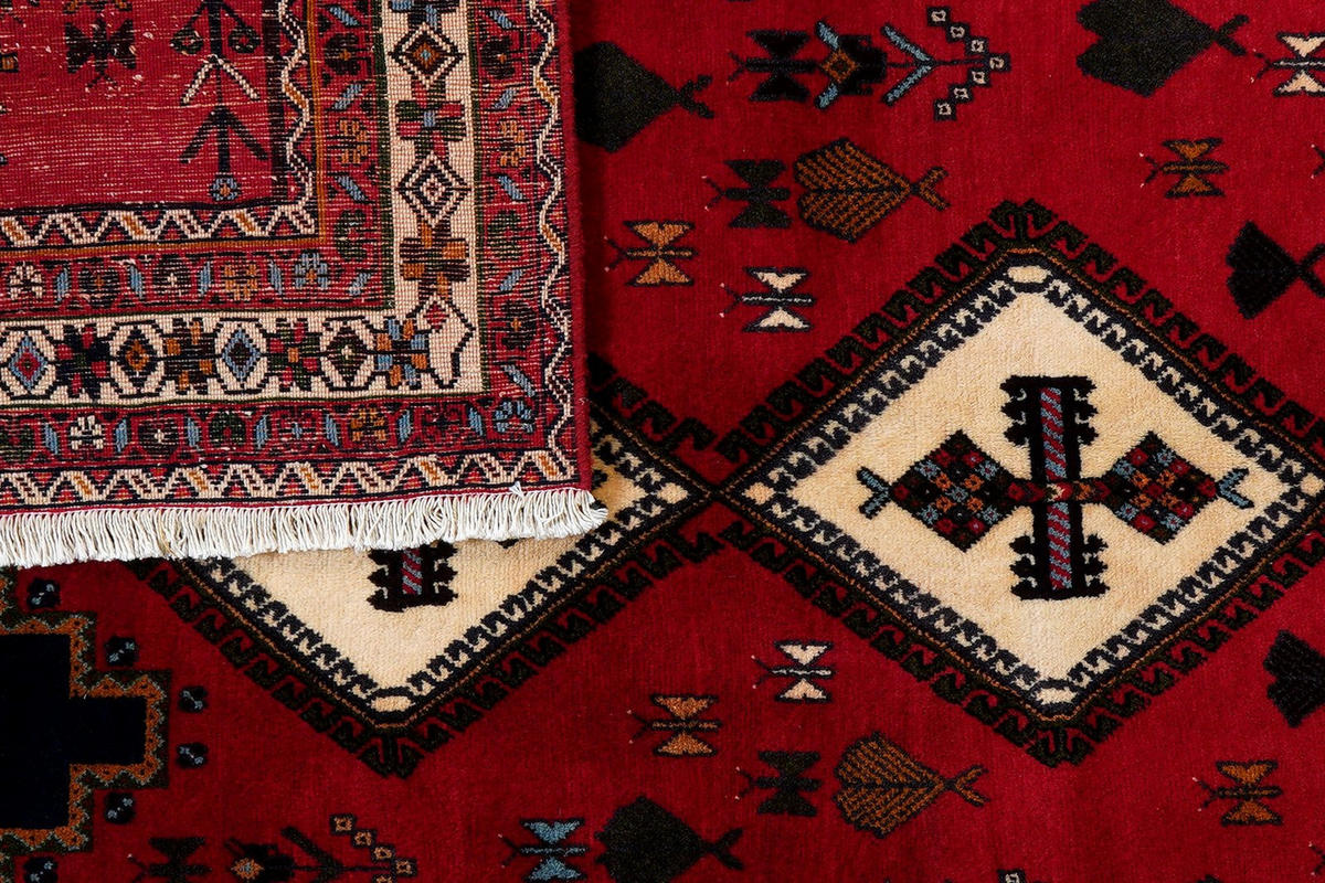 ORIENTTEPPICH handgeknüpft Afshar Rot 234/163 cm Schurwolle - Rot, Textil (163/234cm) - Looma