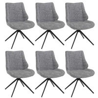 ESSZIMMERSTUHL Schwarz, Grau 6er-Set - Hellgrau/Schwarz, Textil (55/88/63cm) - MCW
