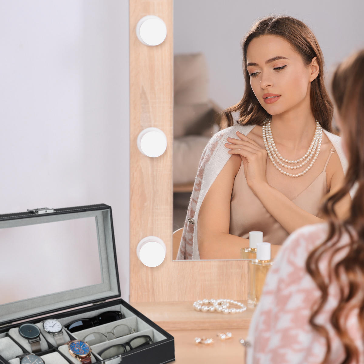 SCHMUCKAUFBEWAHRUNG - Multicolor, Holzwerkstoff/Kunststoff (33/9/20.5cm) - Relaxdays