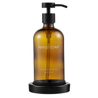 SEIFENSPENDER Glas 500ml mit Keramikschale Braun Schwarz - Braun, Glas (12/13/6cm)