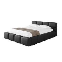 POLSTERBETT mit Bettkasten und Lattenrost, Bett mit Matratze H3/H4, Kopfteil, Boxbett, Doppelbett mit Stauraum - NATA-v1 200x200 Schwarz - Schwarz, Holzwerkstoff/Textil (200/200cm) - ALTDECOR