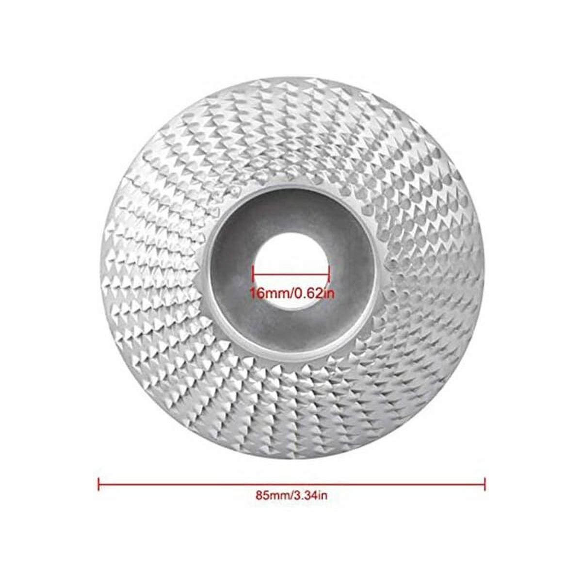 SCHLEIFSCHEIBE – 85 mm Außendurchmesser (silbernes, gewölbtes Modell) - Silberfarben, Metall (8.5/8.5/1cm) - DCA