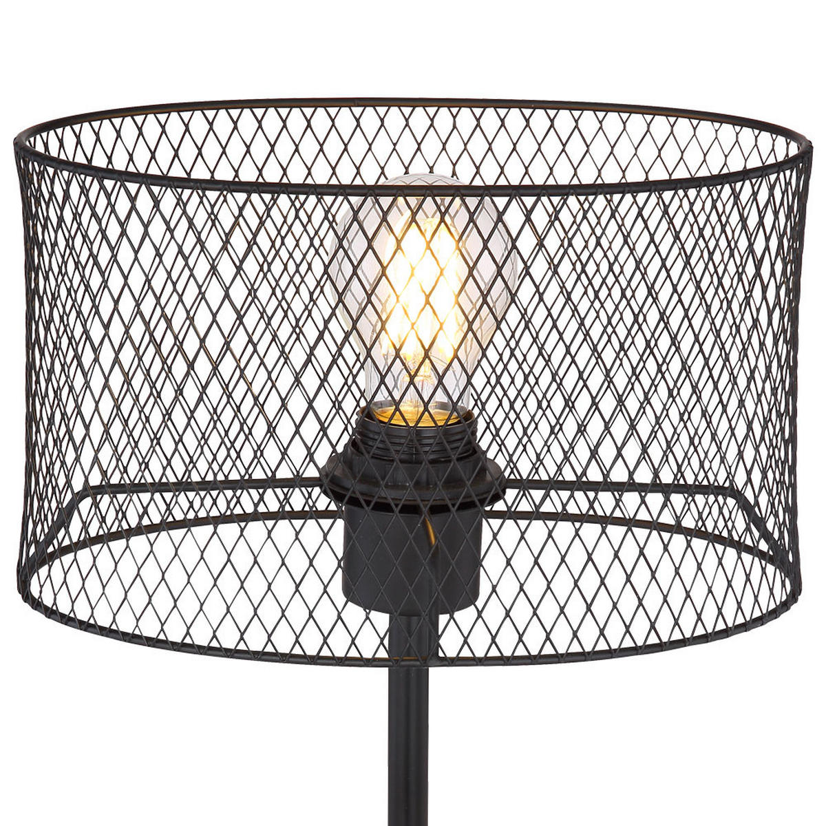 TISCHLEUCHTE Metall Geflecht Schwarz - Schwarz, Metall (25/15/45cm) - Globo Lighting