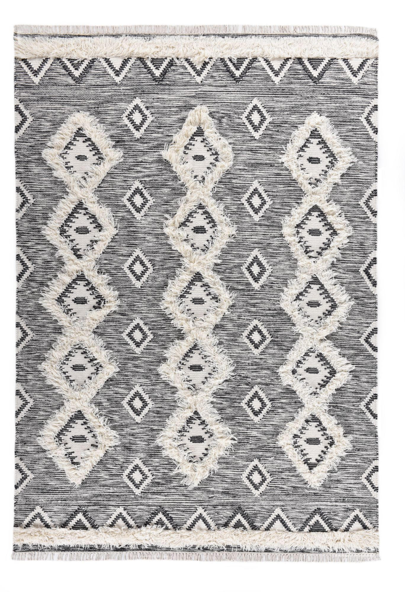 FLACHWEBETEPPICH Edler Kelim, modern 170x240 cm - Schwarz, Textil (170/240cm) - Rug and Roll