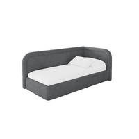 EINZELLBETT Jugendbett mit Bettkasten, Links - JOVY 80x200 Dunkelgrau - Graphitfarben, Holzwerkstoff/Textil (80/200cm) - ALTDECOR