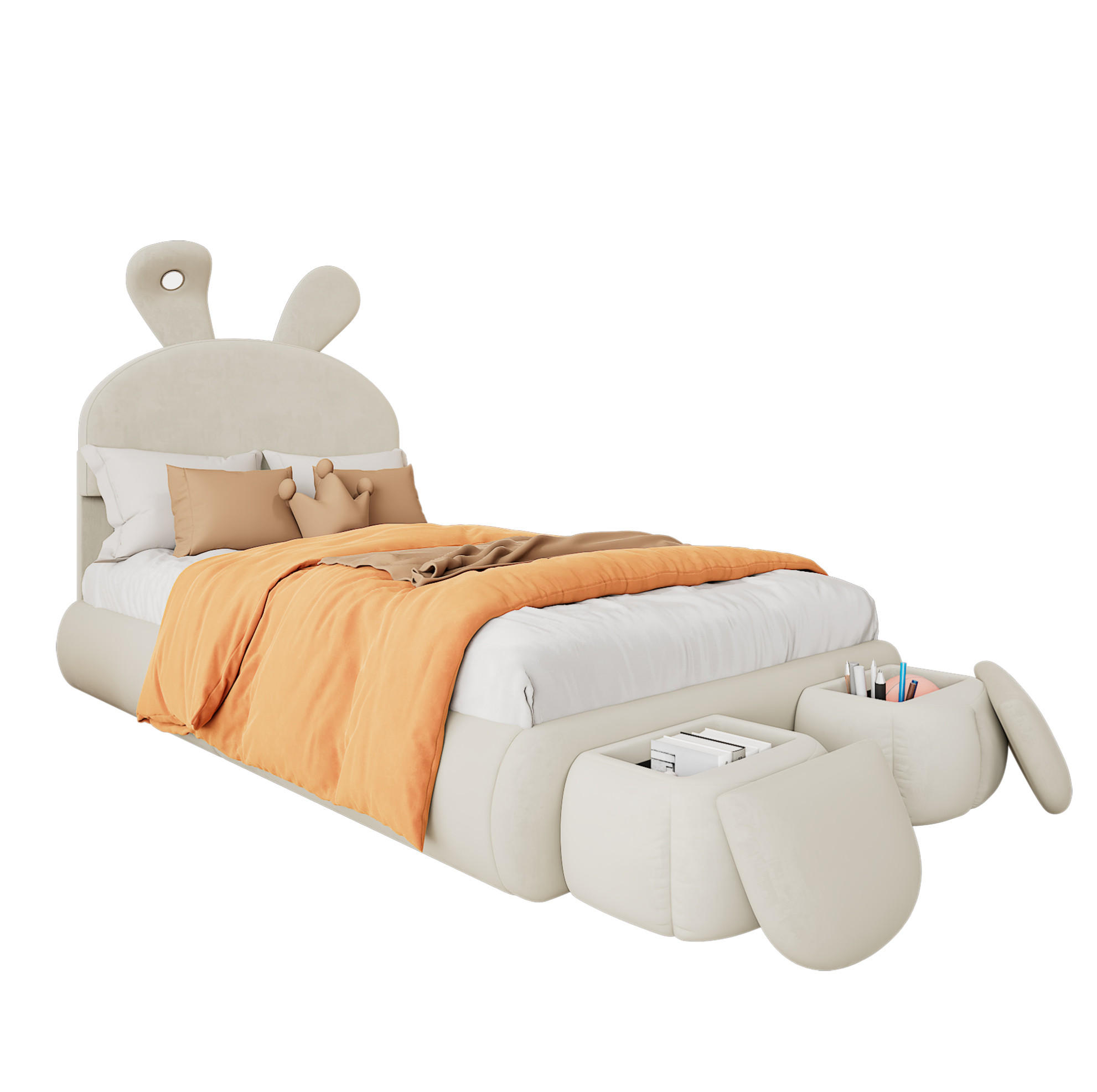 Mivray Polsterbett Beige 90x200 cm