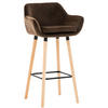 BARHOCKER Grande, Gestell Holz, Samt Braun - Braun, Holz/Textil (55/99/46cm) - TPFLiving