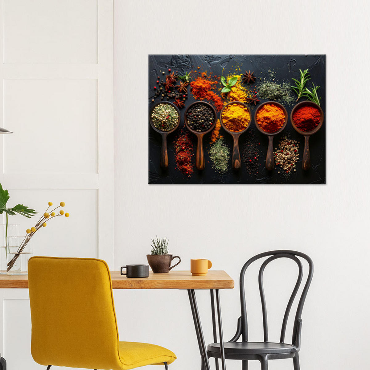 LEINWANDBILD Essen & Trinken 90x60cm - Multicolor, Textil (90/60cm) - Feeby