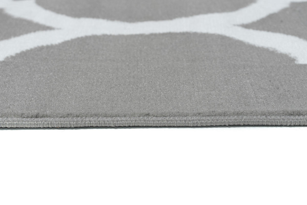 TEPPICH LUXURY Grau Marokkanisch Rauten Gitter 250/300 cm - Hellgrau, Textil (250/300cm) - Tapiso