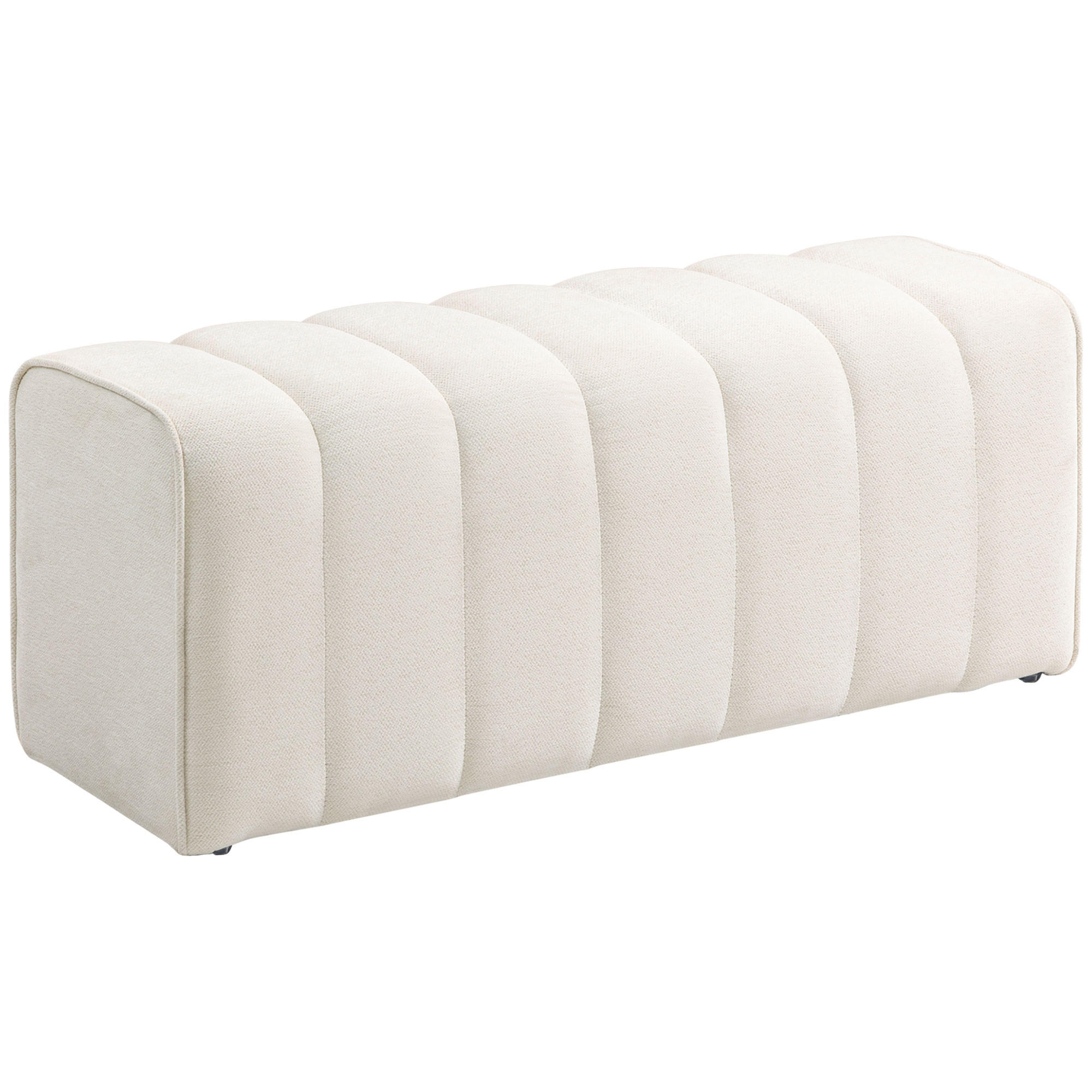 HOCKERBANK DE-12899 gepolstert, Kissensteppung Creme - Creme, Textil (40/44/110cm) - ComfortXL