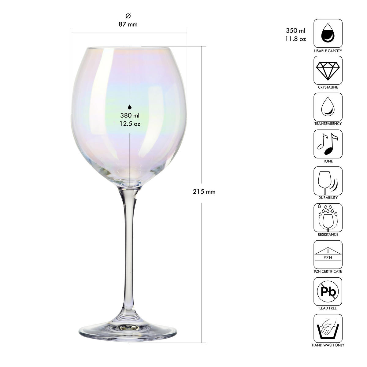 ROTWEINGLÄSER, 6er-Set, 380 ml - Multicolor, Glas (0.38L) - Krosno Glass