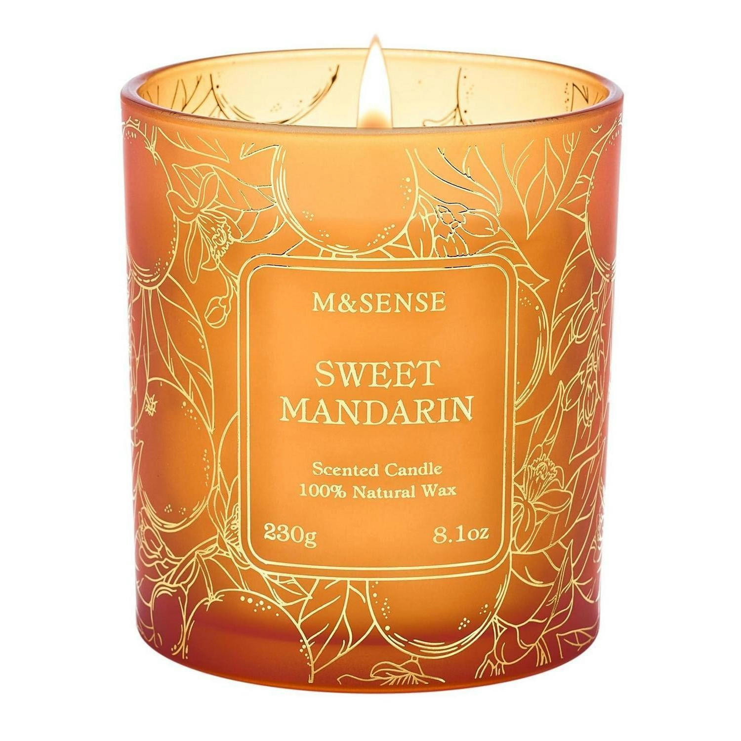 DUFTKERZE im Glas Süße Mandarine 230g 42h Brenndauer - Orange, Glas (11cm)