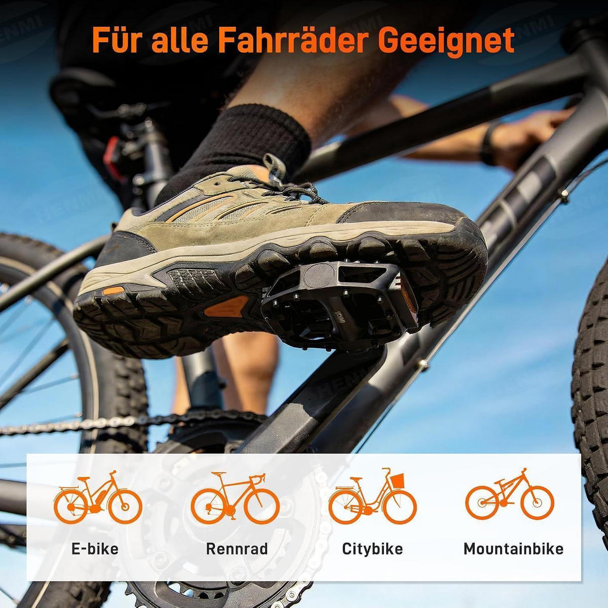 FAHRRADPEDALE Aluminium Rutschfest StVZO-geprüft - Schwarz, Metall (3/1.5/10.4cm)