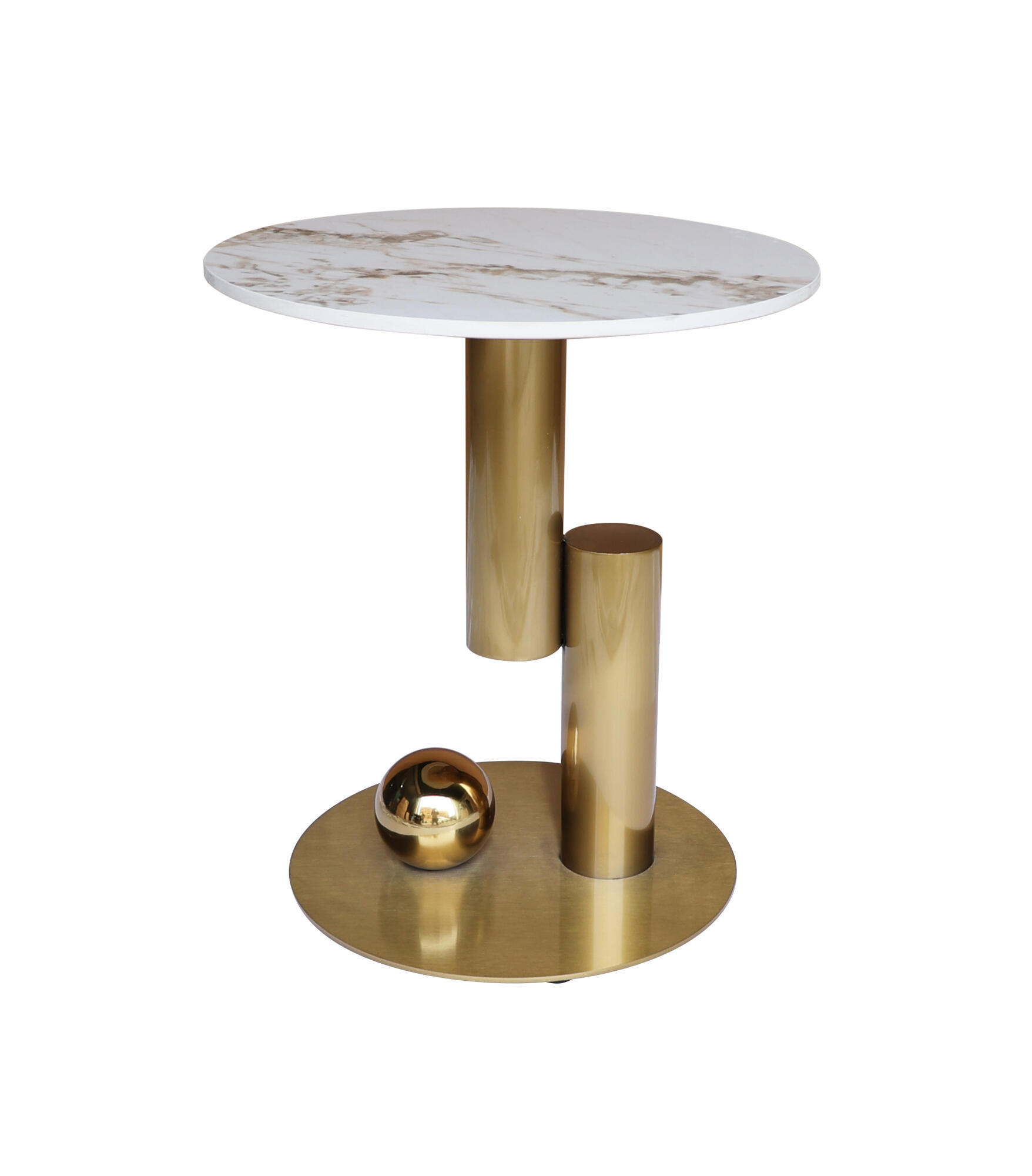 BEISTELLTISCH MODIG Weiß 45x45x50 cm - Weiß, Stein (45/45/50cm) - FURNLUX