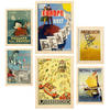 POSTER Set Mit 6 Vintage Europa Ästhetik Größe A3 & A4 Rahmen aus hellem Holz - Beige, Papier (29.7/1cm) - Nacnic