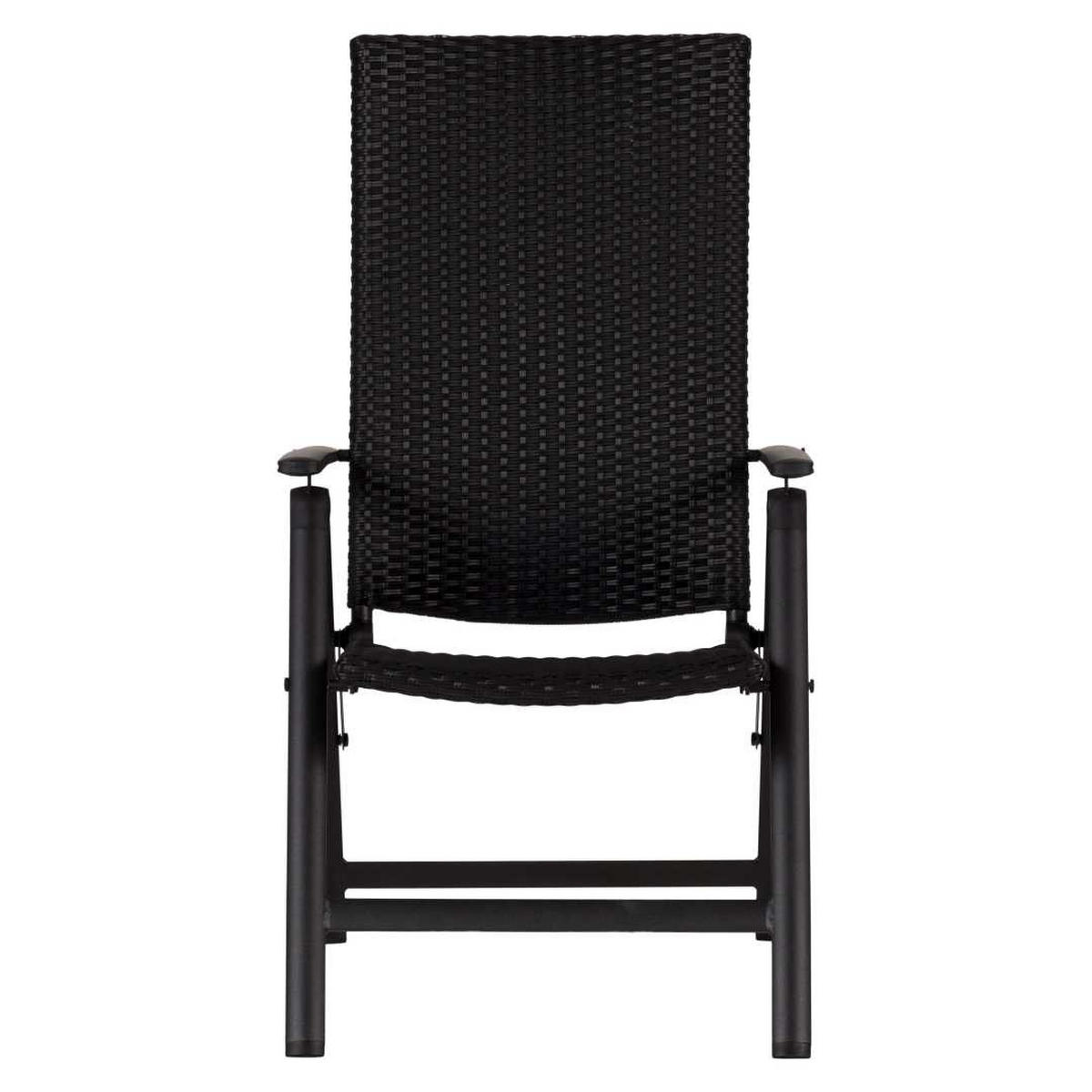 GARTENSTUHL, Lise, Stühle Schwarz, Rattan, 59 x 75 x 108 cm, 2-teilig - Schwarz, Naturmaterialien (59/108/75cm) - ebuy24