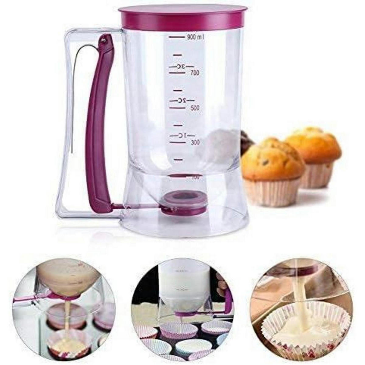 TEIGSPENDER 900ml mit Messskala - Transparent, Kunststoff (0.9L)