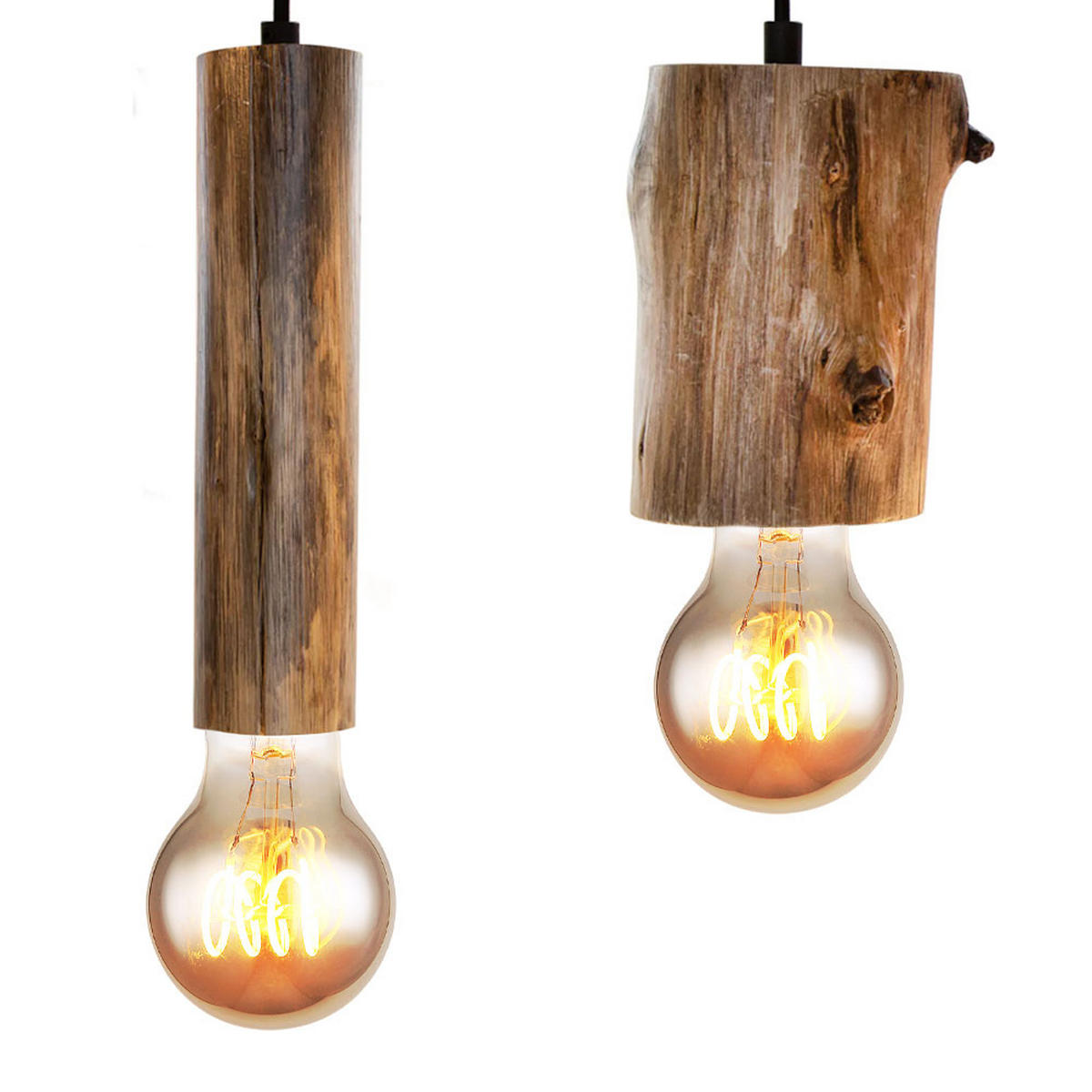 HÄNGELEUCHTE TRONCO Holz Schwarz - Schwarz, Holz (9/80/150cm) - Nowa