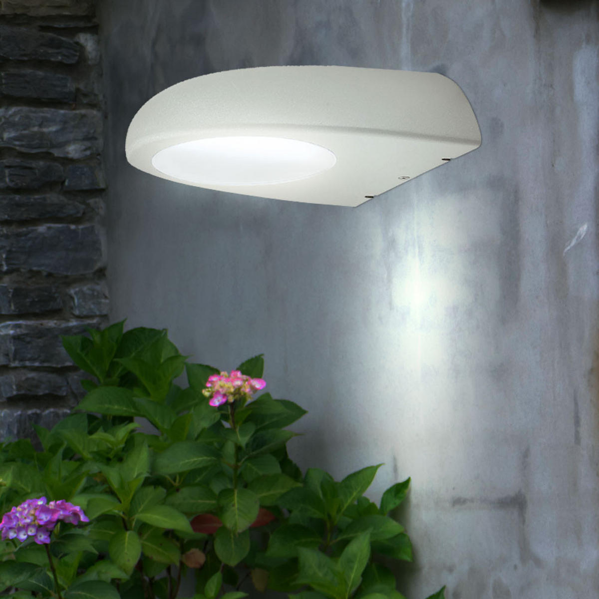 AUSSEN-WANDLEUCHTE Edelstahl Weiß Glas - Weiß, Glas (19.5/8/19.5cm) - Globo Lighting