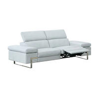 3-SITZER Sofa Opera Echtleder mit 1 x Relaxfunktion Weiß - Weiß, Leder/Metall (223/75/109cm)