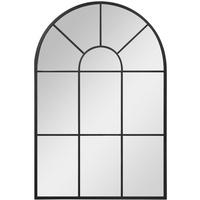 WANDSPIEGEL 91/2/60 cm schwarz aus Metall mit gewölbtem Rahmen - Schwarz, Metall (2/60/91cm) - OKWISH