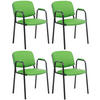 BESUCHERSTUHL 4er Set Lederlook grün - Grün, Textil/Metall (53/79/55cm) - CLP