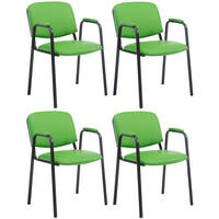 BESUCHERSTUHL 4er Set Lederlook grün - Grün, Textil/Metall (53/79/55cm) - CLP