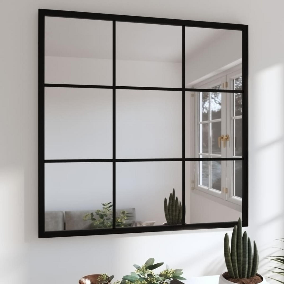 WANDSPIEGEL Schwarz 60x60 cm Metall - Schwarz, Metall (60/1/60cm) - furnicato