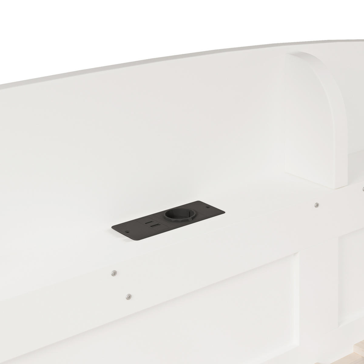 ETAGENBETT 90/200 cm in Weiß mit USB-Steckdose und Ablagefächern - Weiß, Holz (90/200cm) - Flora Grace
