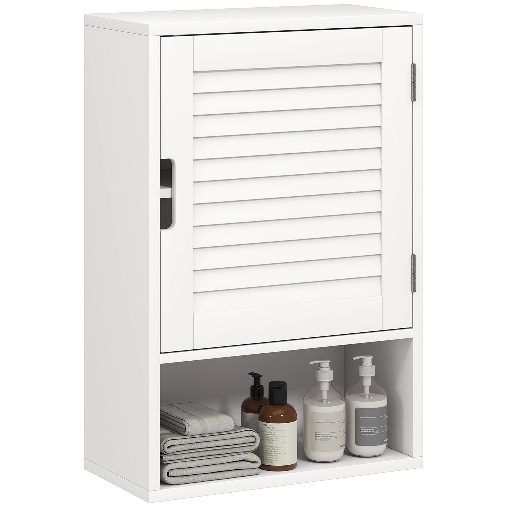 HÄNGESCHRANK Weiß mit Lamellentür 40/20/60 cm - Weiß, Holzwerkstoff (40/60/20cm) - PANGIVO