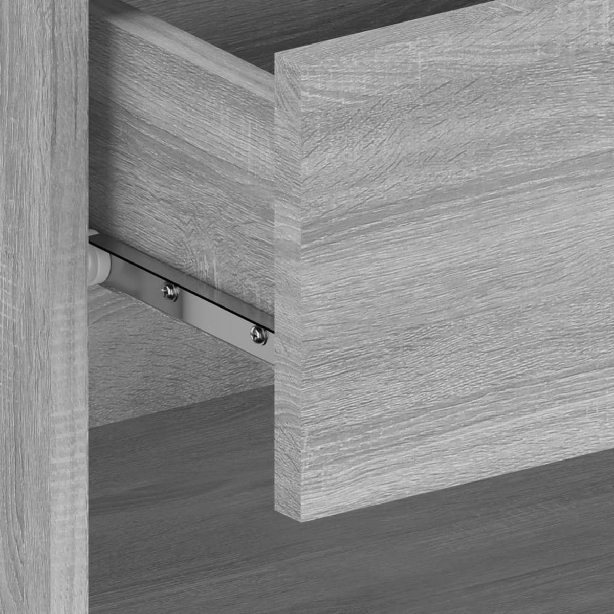 NACHTTISCH hängend 2-teilig mit 1 Schublade aus Holzwerkstoff In Grau Sonoma Dekor - Silbereichenfarben, Holz (46/30/29.5cm) - vidaXL