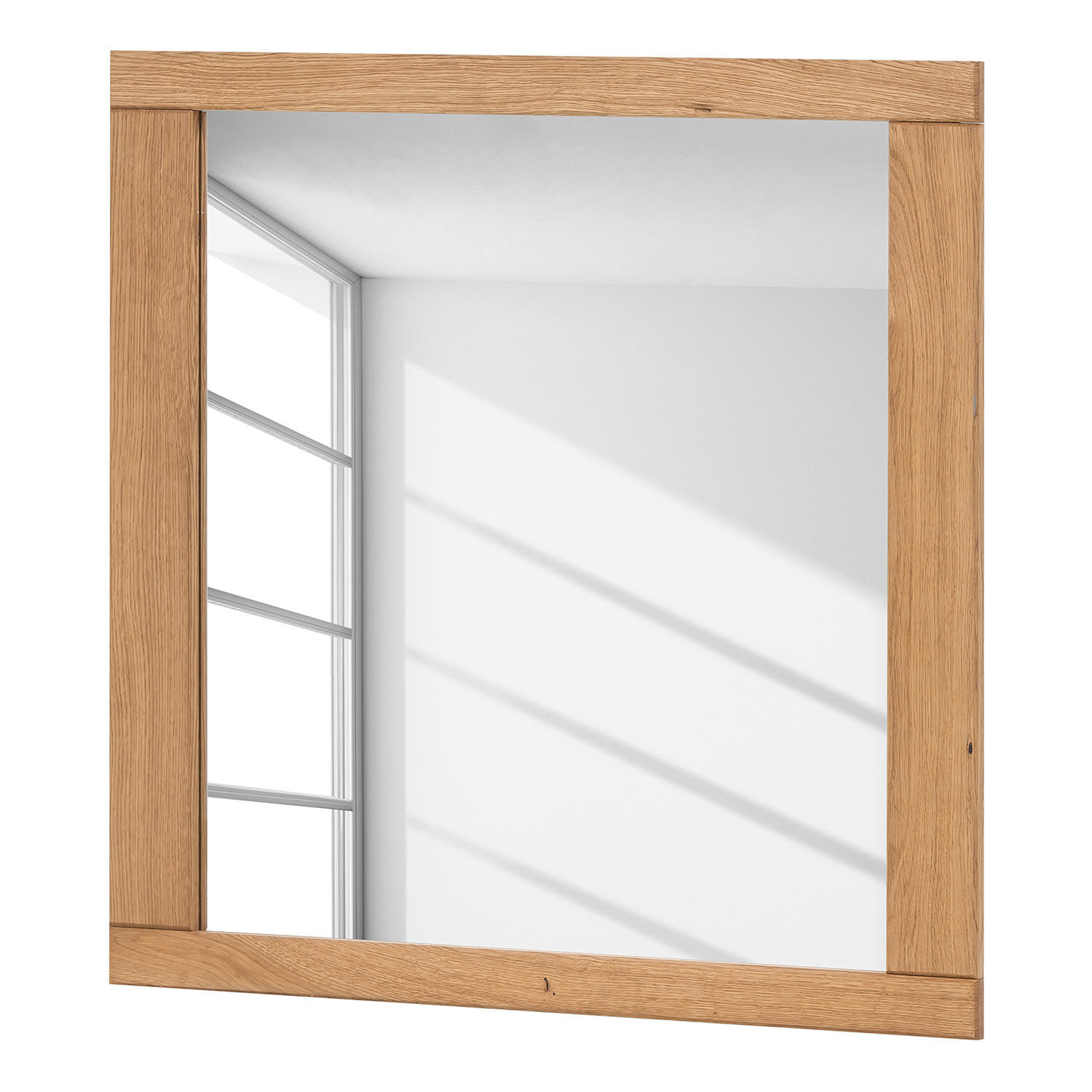 SPIEGEL - Eiche massiv - Braun, Holz (80/80/2cm) - home24