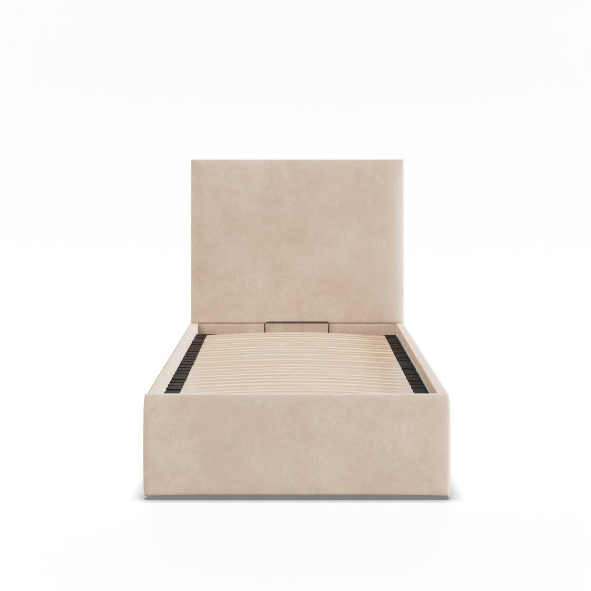 POLSTERBETT MIT KOPFTEIL 90x200 mit Bettkasten PAOLA, Beige - Creme, Textil (90/200cm) - Mebligo