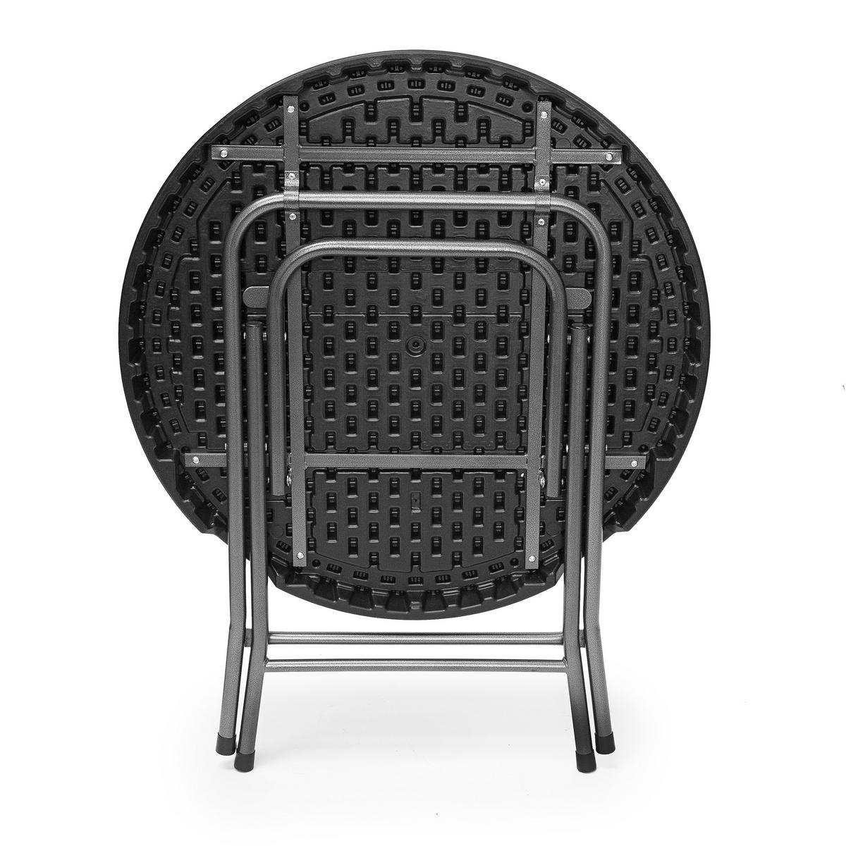 GARTENTISCH - Schwarz, Kunststoff/Metall (80/80/74cm) - Relaxdays