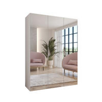 DREHTÜRENSCHRANK 202/150/52 3-türig - Beige/Weiß, Holz/Metall (150/202/52cm) - Abiks Möbel