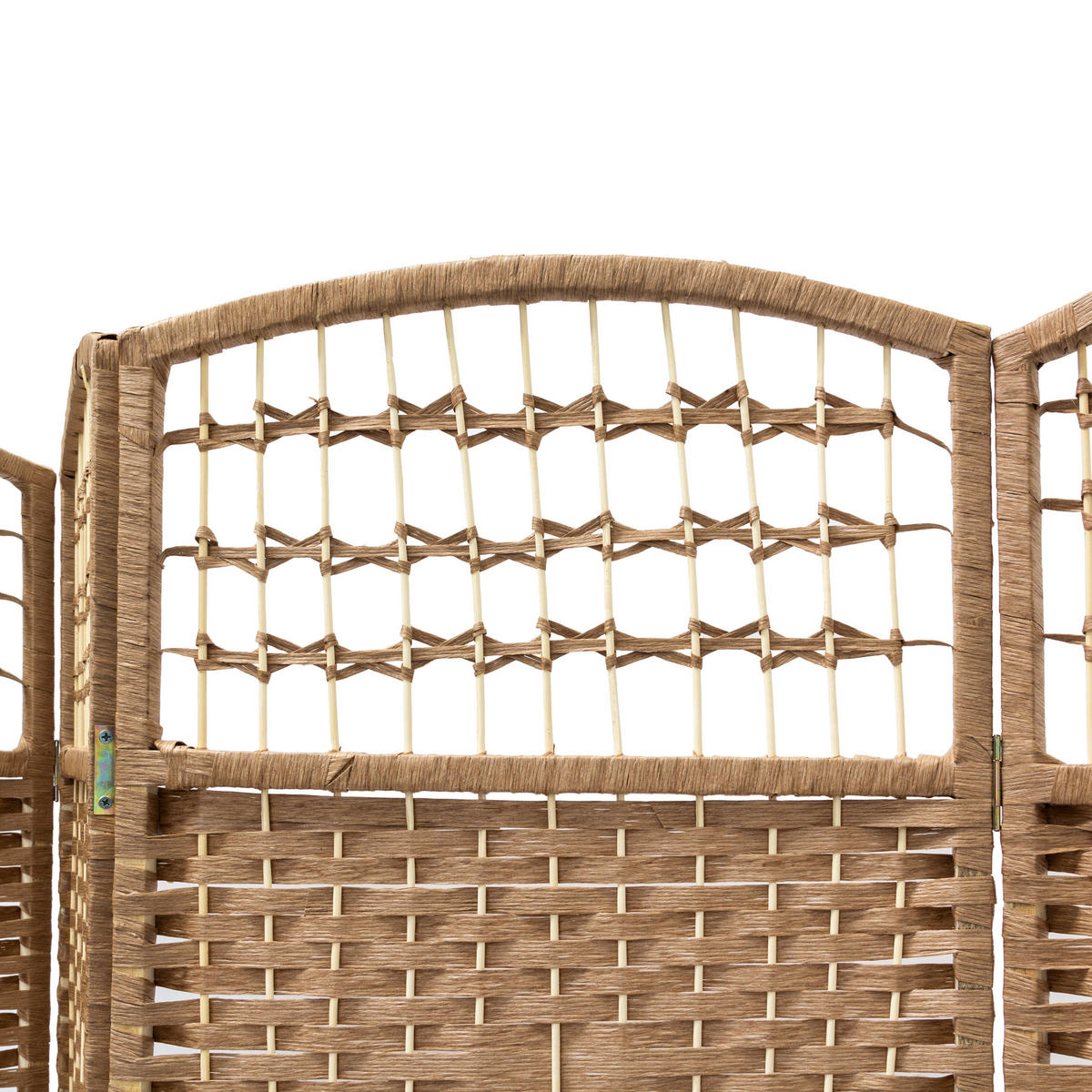 PARAVENT 4teilig - Hellbraun, Holz/Papier (180/179/2cm) - Relaxdays