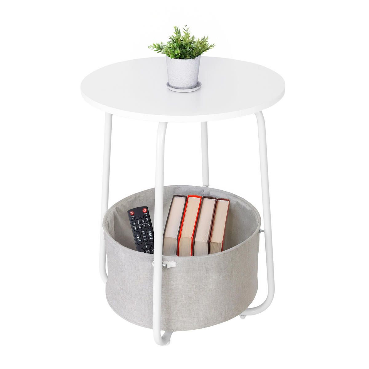 BEISTELLTISCH - Multicolor, Holzwerkstoff/Textil (40/40/50cm) - Relaxdays