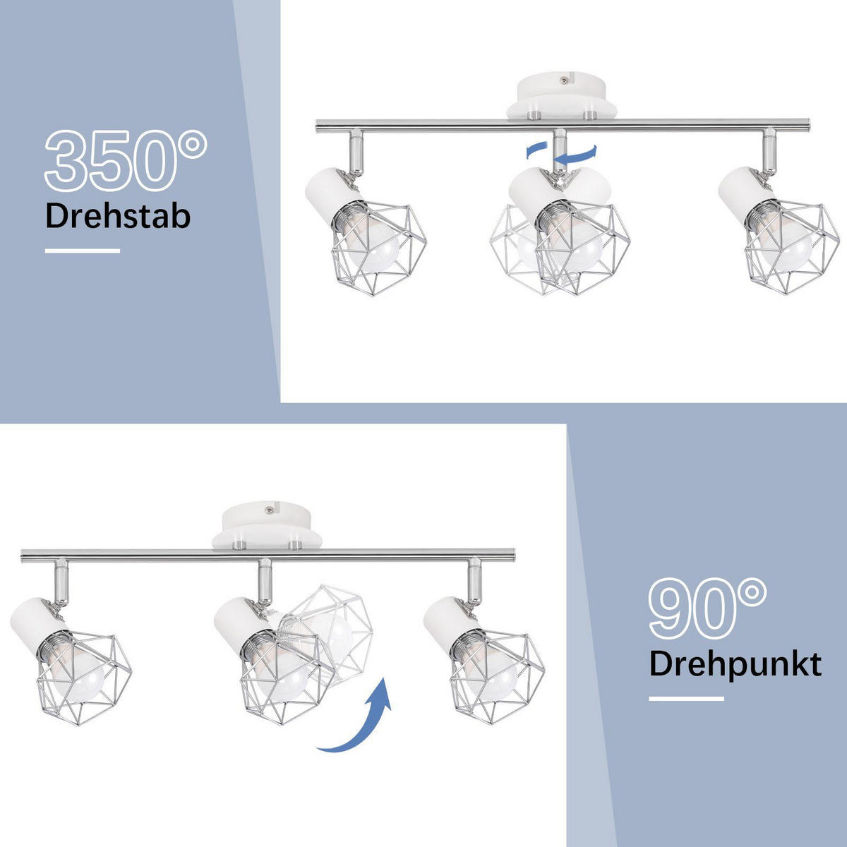 STRAHLER Chloris 3-flammig 49/10/20 cm - Weiß, Metall (49/10/20cm) - Nettlife