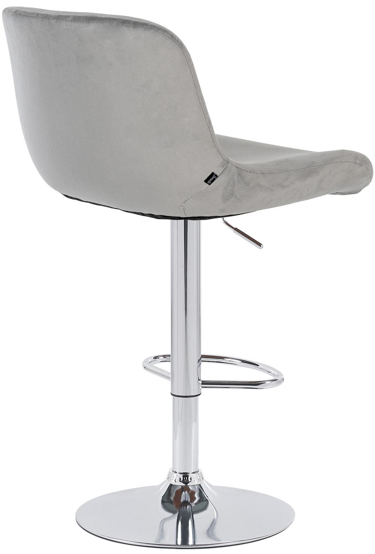 BARHOCKER 2er Set Salomon Chrom Samt grau - Chromfarben/Grau, Textil/Metall (50/106/52cm) - TPFLiving