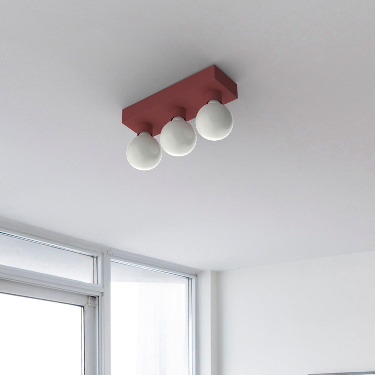 DECKENLEUCHTE - Rot, Metall (10/30/7.5cm) - Lumicom