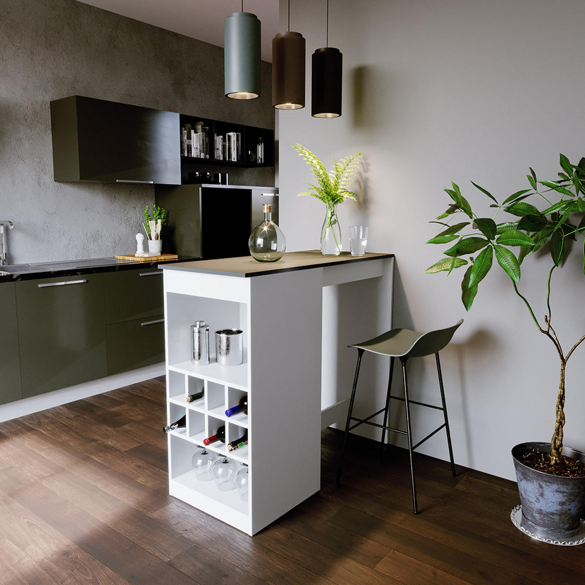 BARTISCH Ross Weiß/Anthrazit 115 x 50 cm - Anthrazit/Weiß, Holzwerkstoff (115/104.6/50cm) - Vicco