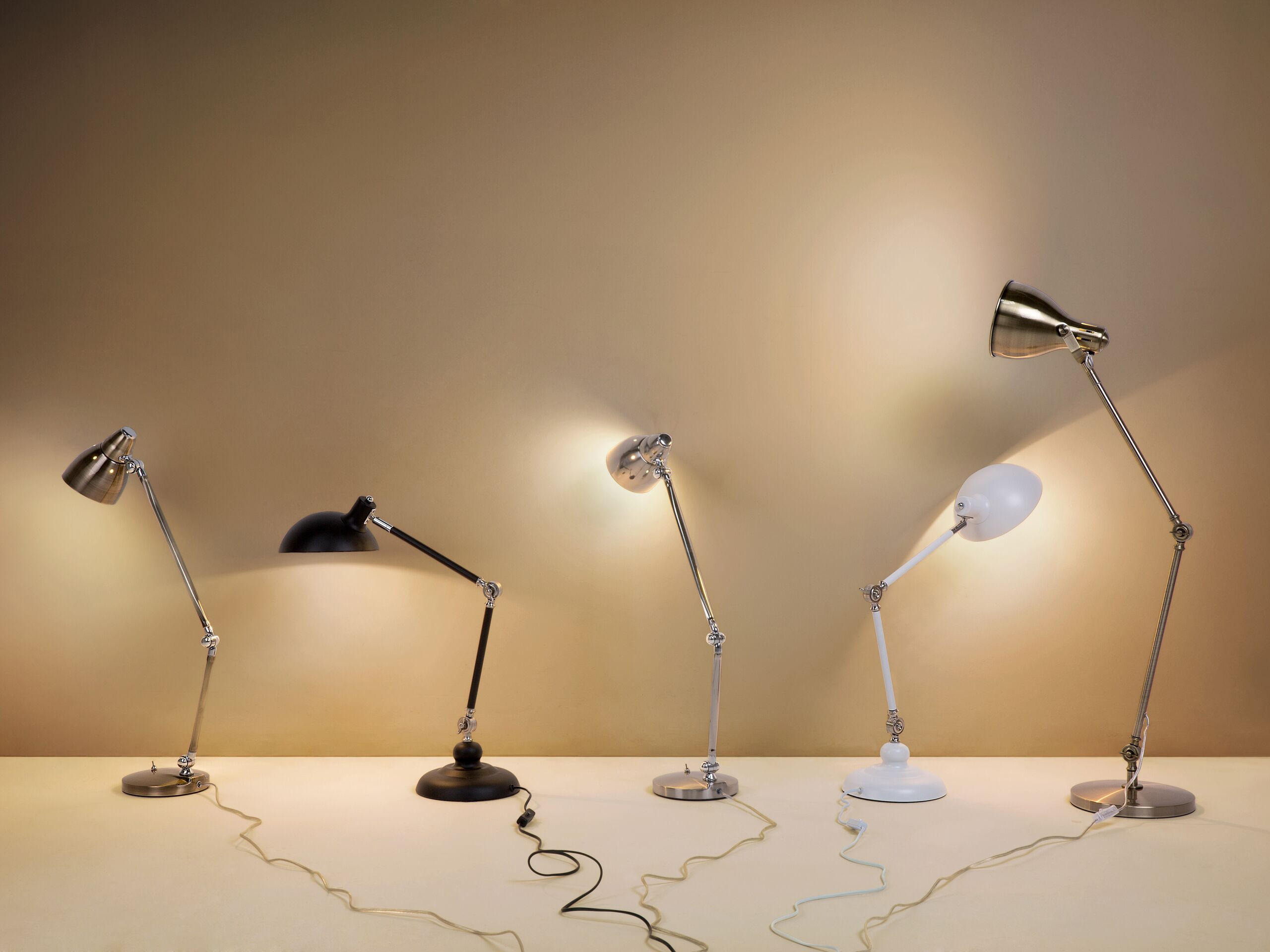 SCHREIBTISCHLAMPE Meramec 19/19/80 cm - Weiß, Metall (19/19/80cm) - Beliani