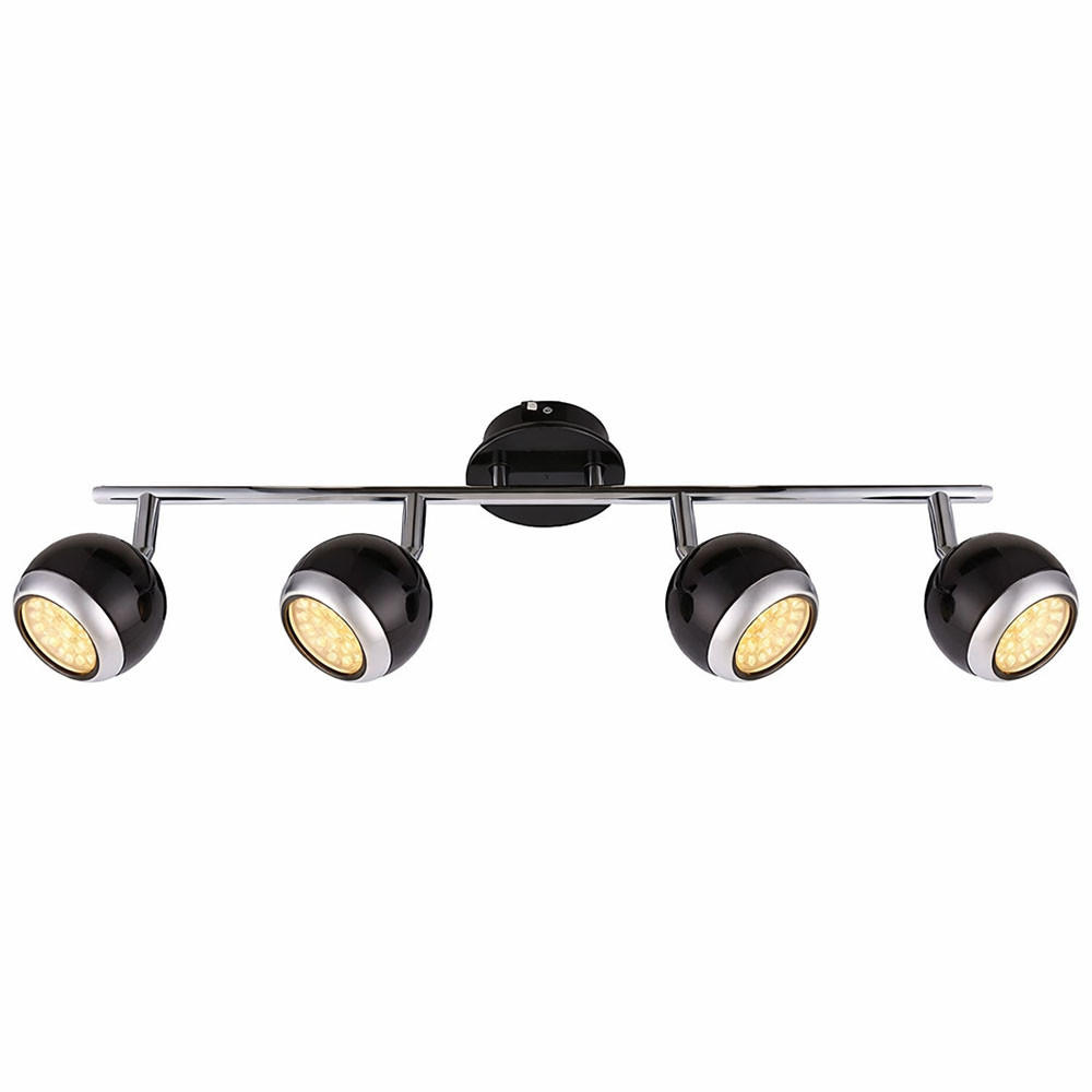 DECKENLEUCHTE OMAN Schwarz Chrom - Schwarz, Metall (55/10/15cm) - Globo Lighting