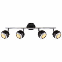 DECKENLEUCHTE OMAN Schwarz Chrom - Schwarz, Metall (55/10/15cm) - Globo Lighting
