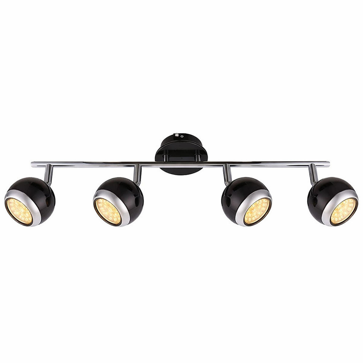 DECKENLEUCHTE OMAN Schwarz Chrom - Schwarz, Metall (55/10/15cm) - Globo Lighting