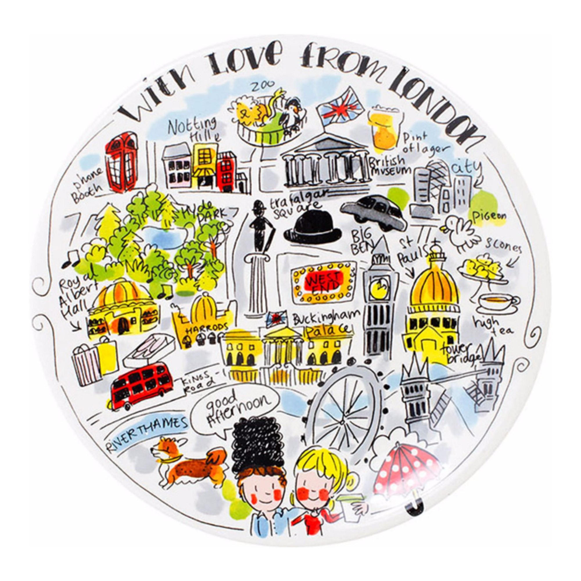 FRÜHSTÜCKSTELLER London in Bunt - 22cm - Multicolor, Keramik (21.8cm) - Blond Amsterdam